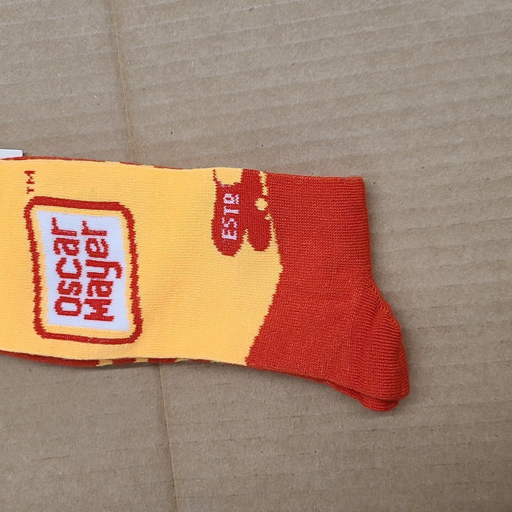Red and Yellow Oscar Mayer Socks